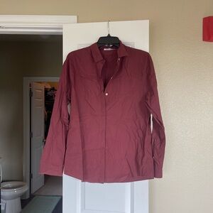 Everlane Maroon Long Sleeve Shirt